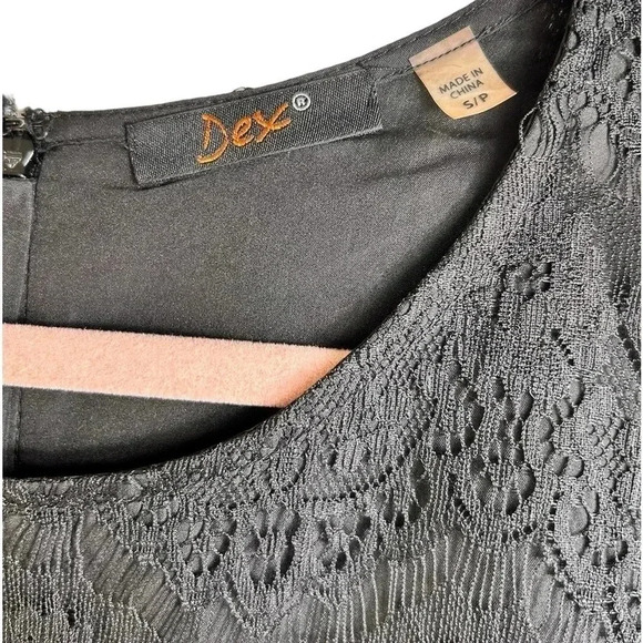 Dex Black Lace Dress, cap sleeves, lined, Small. Pretty, Whimsical, Goth, Prom - Picture 5 of 12